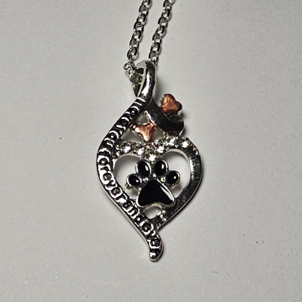 Dog Paw Necklace & Free Pet Alert Sticker TWO LEFT!